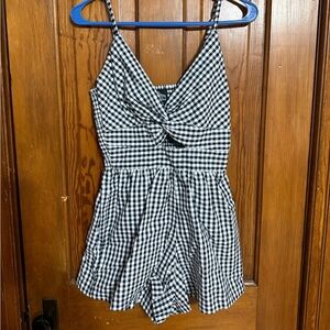 Angie Monochrome Checkered Romper